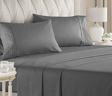 Load image into Gallery viewer, Queen Size Sheet Set - 4 Piece - Hotel Luxury Bed Sheets - Extra Soft - Deep Pockets - Easy Fit - Breathable & Cooling Sheets - Wrinkle Free - Comfy – Dark Grey Bed Sheets - Queens Sheets – 4 PC