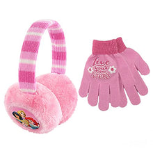 Load image into Gallery viewer, Disney Toddler Winter Earmuffs and Kids Gloves, Princess Ear Warmers, Pink, Little Girls, Ages 4-7