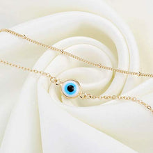 Load image into Gallery viewer, Dainty Layered Evil Eye Bracelets for Women, 14K Gold Filled Adjustable Layering Bead Chain Bracelet Handmade Gold Layered Round Evil Eye Bracelets for Women Jewelry(Round Evil Eye & Bead Chain)