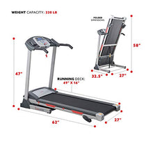 Load image into Gallery viewer, Sunny Health & Fitness Exercise Treadmills, Motorized Running Machine for Home with Folding, Easy Assembly, Sturdy, Portable and Space Saving - SF-T7603, Grey