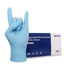 Load image into Gallery viewer, Wostar Nitrile Disposable Gloves 2.5 Mil Pack of 100, Latex Free Safety Working Gloves for Food Handle or Industrial Use