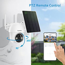 Load image into Gallery viewer, Security Camera Wireless Outdoor,Pan-Tilt 2.4G WiFi Solar Security Camera,Battery Powered Surveillance Cameras for Home with Night Vision,2-Way Audio,Motion Detection,SD Card & Cloud Storage, Codnida