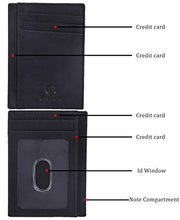Load image into Gallery viewer, Slim Minimalist Wallet Front Pocket RFID Blocking Real Leather credit card holder for Men & Women (MOSS CRAZY HORSE)