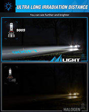 Load image into Gallery viewer, Nilight 9005/HB3 High Beam and 9006/HB4 Low Beam, 9005 9006 LED Headlight Bulbs 6500k 9005 9006 LED Bulb Cool White IP67