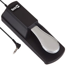 Load image into Gallery viewer, RockJam Universal Sustain Pedal for Electronic Keyboards and Digital Pianos With Polarity Switch, Anti-Slip Rubber Bottom and 5.9 ft. Cable