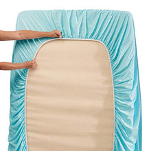 Load image into Gallery viewer, Clara Clark Bed Sheets, Premier 1800 Series 4 Piece Bed Sheet Set, Deep Pocket, Wrinkle, Fade, Stain Resistant, Luxury Soft Bedding Sheets & Pillowcases, Queen, Light Blue Aqua