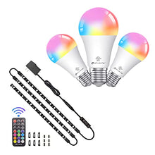 Load image into Gallery viewer, HitLights LED Strip Lights with Smart WiFi LED Light Bulb Dimmable (3 Pack)