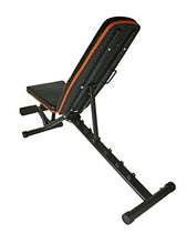 Load image into Gallery viewer, GYMENIST Exercise Bench Adjustable Foldable Compact Workout Weight Bench Easy to Carry NO Assembly Needed, Black-Orange (FOLD-110B)