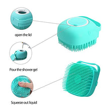 Load image into Gallery viewer, ELEGX Pet Grooming Bath Massage Brush with Soap and Shampoo Dispenser Soft Silicone Bristle for Long Short Haired Dogs Cats Shower (Yellow)