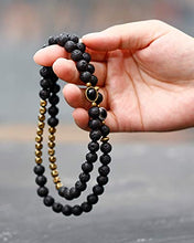 Load image into Gallery viewer, Lightock Lava Rock Evil Eye Bracelet for Women Men Necklace 8mm Beads Essential Oil Diffuser Anxiety Healing Yoga Meditation Stretch