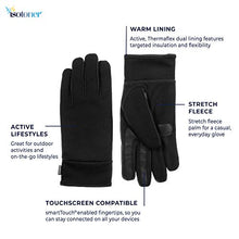 Load image into Gallery viewer, isotoner Microfiber Men's Gloves, Touchscreen, Water-Repellent, Black, LG
