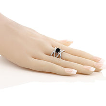Load image into Gallery viewer, Gem Stone King 925 Sterling Silver Black Onyx Criss Cross Women's Ring (2.18 Cttw Oval Gemstone Birthstone) (Size 9)
