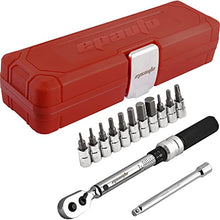 Load image into Gallery viewer, EPAuto Bike Tool 1/4 Inch Drive Click Torque Wrench Set (2 to 20 Nm), Hex/Torx Bit Socket Extension Bar Bicycle Maintenance Kit