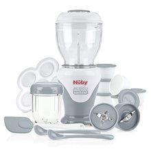 Load image into Gallery viewer, Nuby Mighty Blender with Cook Book, 22-Piece Baby Food Maker Set, Cool Gray