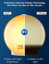 Load image into Gallery viewer, Sunrise Alarm Clock, Wake Up Light Full Screen, Fluent Color No Shadow, 320 Lux Sunrise Simulation, Digital Alarm Clock for Bedrooms Radio Heavy Sleepers Adults Kids, 8 Nature Sounds & Snooze(1Pack)