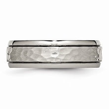 Load image into Gallery viewer, ICE CARATS Titanium 7mm Grooved Edge Hammered Wedding Ring Band Size 9.50 Fancy Fashion Jewelry for Women Gifts for Her