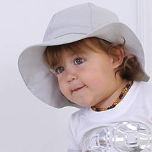 Load image into Gallery viewer, Ami&Li tots Adjustable Sunscreen Bucket Sun Protection Summer Hat for Baby Girl Boy Infant Kid Toddler Child UPF 50 Matte Grey
