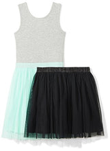 Load image into Gallery viewer, Amazon Brand - Spotted Zebra Girls' Knit Sleeveless Tutu Tank Dress and Skirt Set, Mint Green/Black, X-Small