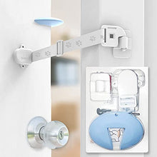 Load image into Gallery viewer, Neobay Adjustable Cat Door Strap with Silicone Door Stopper(Blue), Alternative of Interior Cat Door and Cat Gates. Simplest Way to Keep Dog Out of Litter Box and Cat Feeder.