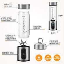 Load image into Gallery viewer, Portable Blender, G-TING Personal Smoothies Blender Cordless, Single Serve Mini Blender 450ml USB Rechargeable Small Juice Mixer Portable Juicer (Shakes, Smoothies, Home, Travel & Gym) Food Grade