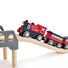 Load image into Gallery viewer, Hape Wooden Railway Battery Powered Engine No. 1 Kid's Train Set