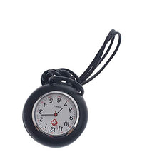 Load image into Gallery viewer, Hemobllo Nurse Fob Watch - Nurse Hanging Pocket Watch Fob Watch for Nurses Quartz Watches Nursing Watch with Silicone Case and Adjustable Lanyard (Black, Lanyard Color: Random)