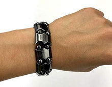 Load image into Gallery viewer, Black Hematite Gemstone Bracelet- Beautiful, Magnetic, Arthritis Pain Relief, Stretchable, Men, Women, Different Designs, Stylish Wrist Jewelry, 3 Piece Mix Set