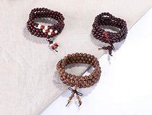 Load image into Gallery viewer, Yadoca 9 Pcs Bead Bracelet For Men Women 108 Mala Beads Bracelets Sandalwood Link Wrist Necklace 8mm Wood Bracelet For Men