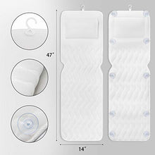 Load image into Gallery viewer, Koopro Luxury Bath Pillow and Spa Cushion for Full Body Bathing Mat for Tub Neck and Back Support Strong Non Slip Suction Cups Breathable Quick Dry Machine Washable Fits Most Tubs Unisex for Man Women