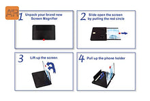 Load image into Gallery viewer, 10" HD Phone Magnifier, Screen Amplifier Enlarger, Universal Mobile Projector for Movies Videos and Gaming, Magnifying Cell, Foldable Stand Supports iPhone Samsung and All Smartphones (Black)