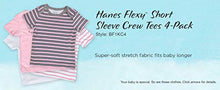 Load image into Gallery viewer, Hanes unisex baby Ultimate Flexy 4 Pack Short Sleeve Crew Tees T Shirt Set, Steel/Pink Stripe, 18-24 Months US