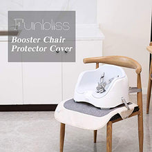 Load image into Gallery viewer, Funbliss Extra Large Booster Chair Protector Cover,Dining Chair Seat Cover for Booster Seat,Non-Slip PVC Backing, Upgrade 600D Waterproof Material ,Easy to Wipe Clean(Black+Grey)