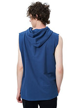 Load image into Gallery viewer, Zengjo Sleeveless Hoodie Men(XL,Blue)