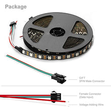 Load image into Gallery viewer, BTF-LIGHTING WS2812B RGB 5050SMD Individual Addressable 16.4FT 60Pixels/m 300Pixels Flexible Black PCB Full Color LED Pixel Strip Dream Color IP30 Non-Waterproof Making LED Screen LED Wall Only DC5V