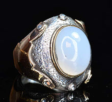 Load image into Gallery viewer, Sterling Silver Men Ring, Natural Moonstone Stone, Free Express Shipping