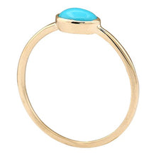 Load image into Gallery viewer, 1 Carat Natural Blue Turquoise 14K Yellow Gold Solitaire Promise Ring for Women Exclusively Handcrafted in USA