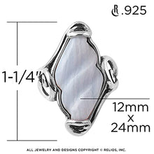 Load image into Gallery viewer, Carolyn Pollack Sterling Blue Lace Agate Carved Gemstone Ring Size 07