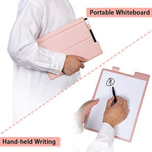 Load image into Gallery viewer, Small White Board A4 Desktop Dry Erase Board 8"12" Portable Whiteboard Easel with Stand Pink PU Cover Case for Kids, Adult, Office, Home, School