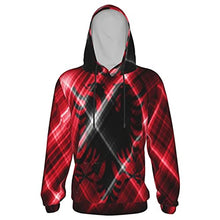 Load image into Gallery viewer, Albania Flag Print Hoodies Kids 3D Print Sweatshirts Long Sleeve Pullover Hoodies with Pocket for Teen Boys and Girls Black