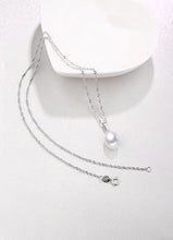 Load image into Gallery viewer, HXZZ Fine Jewelry Women Gifts 925 Sterling Silver Freshwater Cultured Teardrop White Pearl Pendant Necklace Single Pearl