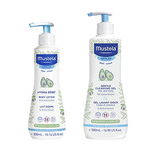 Load image into Gallery viewer, Mustela Baby Bath Time Gift Set - Baby Skin Care Essentials with Natural Avocado - Contains Hydra Bebe Body Lotion 10.14 fl. oz. & Gentle Cleansing Gel 16.9 fl. oz. - 2 Items Set