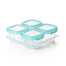 Load image into Gallery viewer, OXO Tot Baby Blocks Food Storage Containers, Aqua, 4 oz