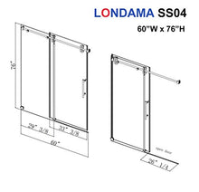 Load image into Gallery viewer, LONDAMA Shower Door,Frameless Single Sliding Glass Shower Doors 3/8"(10mm) Clear Tempered Glass,Noiseless Shatterproof Bathroom Shower Doors (60"W x 76"H, Matte Black)