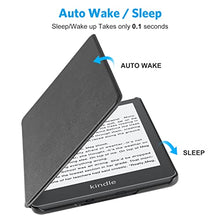 Load image into Gallery viewer, Kindle Paperwhite 2021 Case, OMOTON Kindle Cover Fits All-New Kindle (11th Generation - 2021 Release Only), Thin Light PU Leather Kindle Case with Auto Sleep/Wake Feature,Black