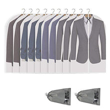 Load image into Gallery viewer, Perber Hanging Garment Bag Lightweight Clear Full Zipper Suit Bags (Set of 10) PEVA Moth-Proof Breathable Dust Cover for Closet Clothes Storage -24'' x 40''/10 Pack