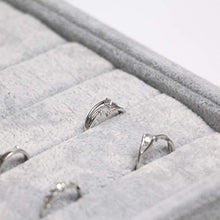 Load image into Gallery viewer, DIOMMELL 4 Pack Stackable Velvet Jewelry Trays Organizer, Jewelry Storage Box Display Trays Showcase Holder Closet Dresser Drawer Organizer for Earring Necklace Bracelet Ring Accessary, Grey
