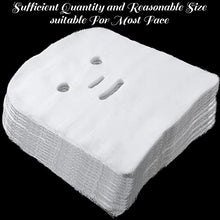 Load image into Gallery viewer, 100 Pieces Gauze Mask Large Precut Gauze Face Masks Soft High Frequency Gauze Face Pads White Net Face Gauze Mask Natural Spa Gauze Facial Mask Skin Care Facial Paper Sheet Gauze for Home Salon DIY