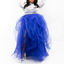 Load image into Gallery viewer, WDPL Women's Long Tulle Split Side Evening Party Skirts XX-Large Black