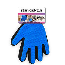 Load image into Gallery viewer, STARROAD-TIM Pet Grooming Glove Hair Remover Brush Gentle Deshedding Efficient Pet Mitt Pet Massage Gloves Left & Right Hand Draw Dog Cat Horse Long Short Fur (1Pair Left & Right Hand (Blue))