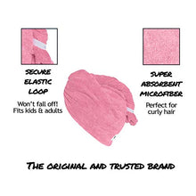 Load image into Gallery viewer, Turbie Twist Microfiber Hair Towel Wrap for Women and Men | 4 Pack | Bathroom Essential Accessories | Quick Dry Hair Turban for Drying Curly, Long & Thick Hair (Pink, Blue, Grey, White)